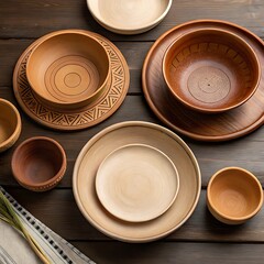 Artisan Wooden Bowls and Plates A Culinary Delight Enhanced by 