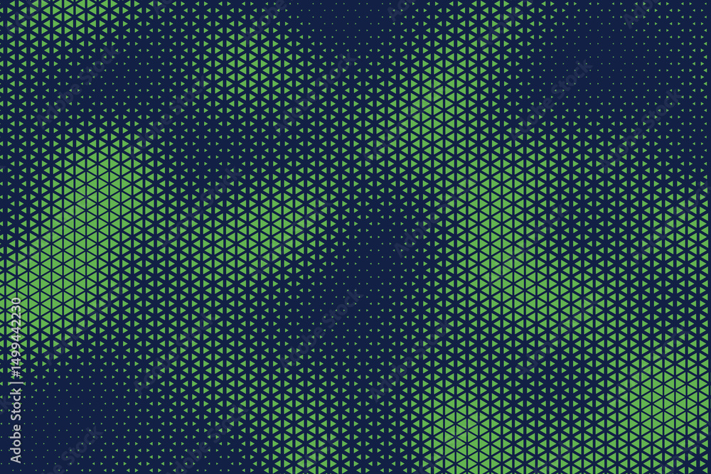 Aufkleber Abstract background with blue and green, triangle dots. Triangle halftone geometric background. Halftone triangular retro 80s pattern. Minimal style retro dynamic wallpaper.	