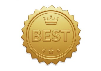 Naklejka premium Golden best award badge isolated on white background