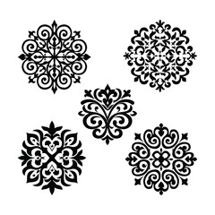 Mandala Ornament Collection - Decorative Floral Vector Silhouette Elements