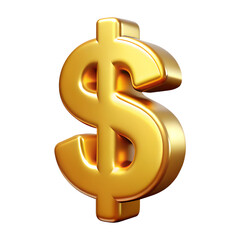 Obraz premium 3d dollar sign icon in gold realistic light and shadow