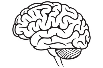 Brain silhouette icon simple vector illustration