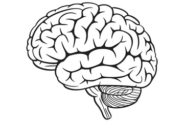 Brain silhouette icon simple vector illustration