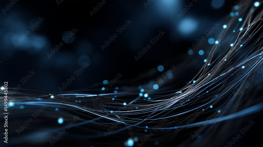 Poster stripes and lines forming an abstract network, futuristic gradient background