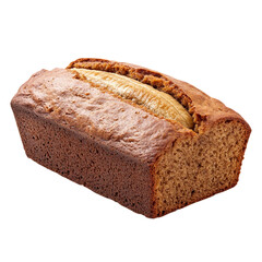  Banana bread isolated image on white Background