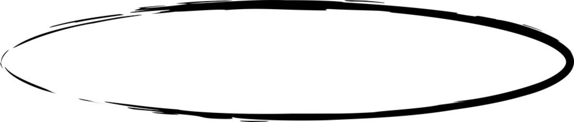 Oval frames brush painted, ink stamp, circle banner