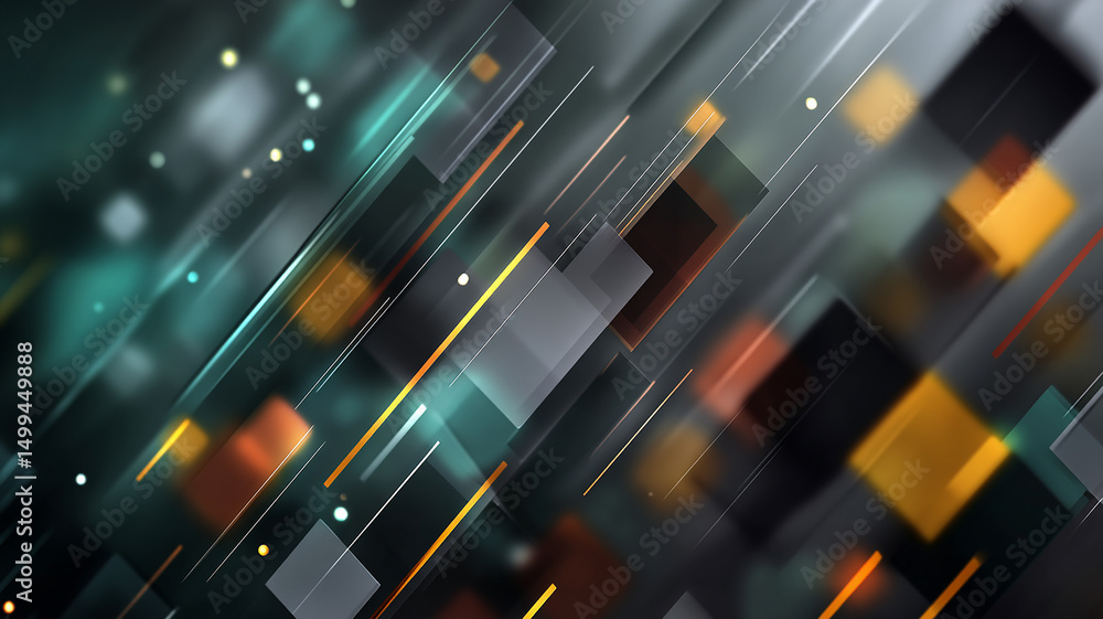 Poster layered rectangles and lines, abstract background, smooth shifting gradient