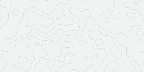 Abstract grey Topographic map design on white background with Seamless pattern with lines. geographic contour map paper texture. Retro topographic map. geographic mountain relief. Vector.Illustration.