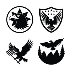 Majestic Eagle with American Flag Wings – Patriotic Silhouette Art