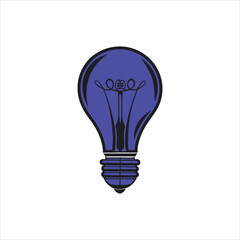 Bulb Silhouette Icon – Minimalist Light and Idea Vector Symbol