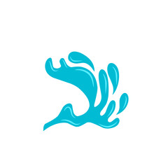 blue water splash vector illustration
