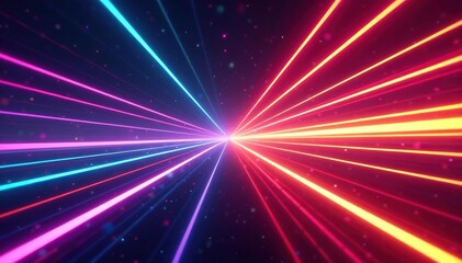 Naklejka premium Abstract laser background, vibrant neon colors, glowing beams, futuristic design , beams, space, wallpaper