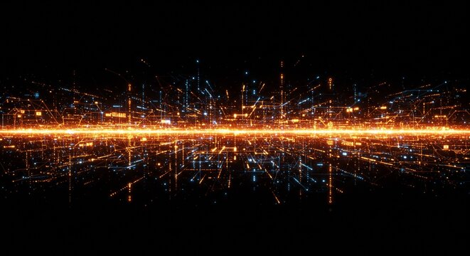 Digital network pulsating with vibrant circuits