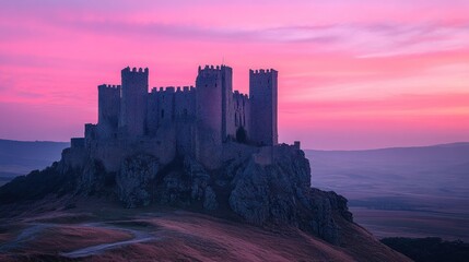 Majestic castle at sunrise