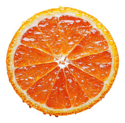  Grapefruit Slice Detailed Close-Up on a Transparent PNG Image