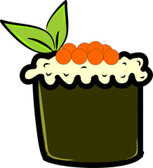 ikura sushi roll salmon roe