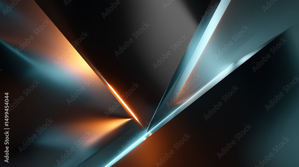 Poster dynamic abstract layout, sharp lines and angles, glowing gradient colors