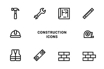 construction icon set, under construction icon, hard hat icon, property icon, roofing icon, cog icon, hard hat, safety icon, white hard hat icon, ppe icon, construction machinery icons, building const