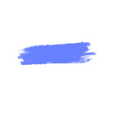 Blue watercolor brush stroke isolated on transparent background. 