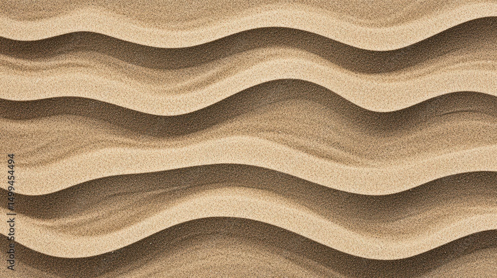 Poster textured sand waves with patterns and curves creating a natural organic design background