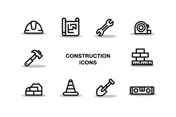 construction icon set, under construction icon, hard hat icon, property icon, roofing icon, cog icon, hard hat, safety icon, white hard hat icon, ppe icon, construction machinery icons, building const