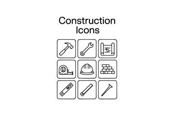 construction icon set, under construction icon, hard hat icon, property icon, roofing icon, cog icon, hard hat, safety icon, white hard hat icon, ppe icon, construction machinery icons, building const