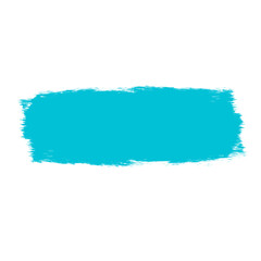 Grunge blue paint hand made creative brush stroke isolated on transparent background.