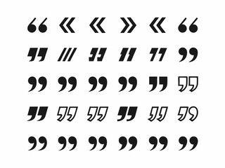Exclamation Mark Collection. Black comma icon set. Speech mark. Inverted comma symbol.