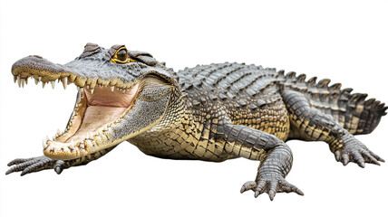Naklejka premium a crocodile isolated on a white background