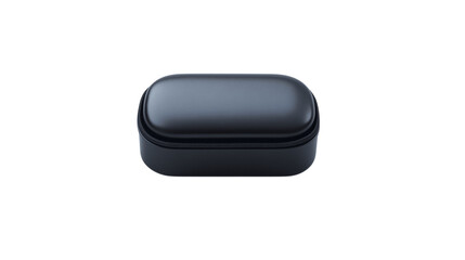 A high-resolution image of a single headphone case, centered in the frame, white background --ar 16:9