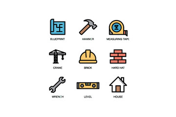 construction icon set, under construction icon, hard hat icon, property icon, roofing icon, cog icon, hard hat, safety icon, white hard hat icon, ppe icon, construction machinery icons, building const