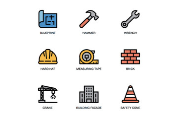 construction icon set, under construction icon, hard hat icon, property icon, roofing icon, cog icon, hard hat, safety icon, white hard hat icon, ppe icon, construction machinery icons, building const