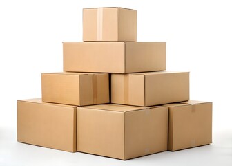 Fototapeta premium stack of cardboard boxes isolated on white background