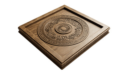 A high-resolution image of a single carrom board, centered in the frame, white background --ar 16:9