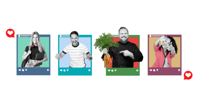 Art collage. Different blogger profiles in social networks as portraits or avatars isolated on a free png background. Promotion, action, ad, job questions, discussion.