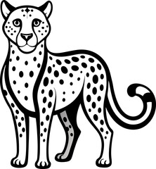 vector illustration of cartoon leopard