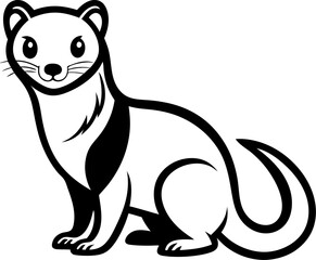 Weasel  Icon line art vector art icon black and white
