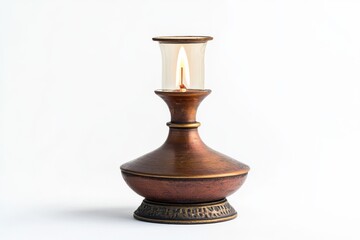 An antique light fixture on white backdrop