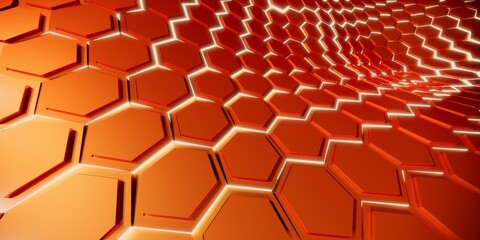 Orange hexagon wallpaper or background