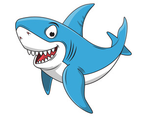 Cute Blue Shark Animal Cartoon