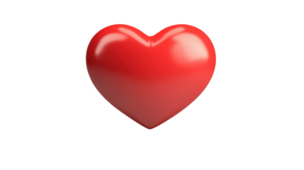 3D render of a heart-shaped speech bubble icon with smooth curves and glossy finish isolated on white background