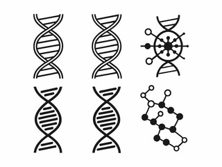 Collection of DNA, Virus, and Molecule Icons