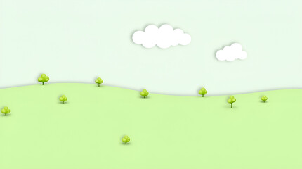 Vibrant Cartoonish Landscape with Rolling Green Hills and a Path