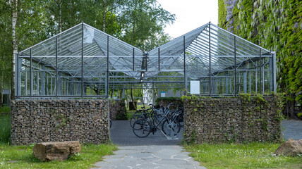 the bike covered parking lot facility in Eindhoven High Tech Campus 