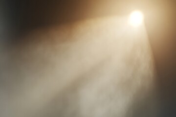 Golden beam of light illuminating ethereal smoke, creating a dramatic and atmospheric effect