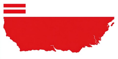 Abstrakcyjna mapa terytorialna w kolorze czerwonym