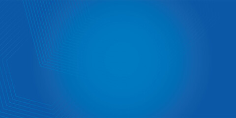 Obraz premium Modern abstract blue background with glowing geometric lines. Blue gradient hexagon shape design. Futuristic technology concept.