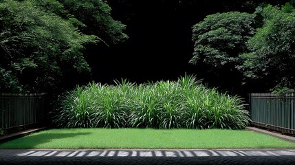 Lush Green Garden Oasis with Tranquil Park Scene.