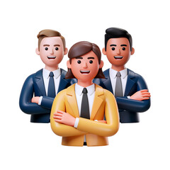 3d business people icon isolated on transparent background. 3d rendering Cartoon plastic style. PNG file, cut out