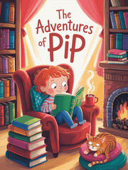 Book cover for kids illustrative or coloring book